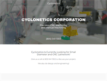 Tablet Screenshot of cyclonetics.com